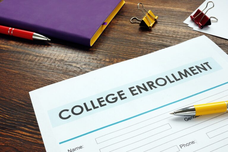 College enrollment form.