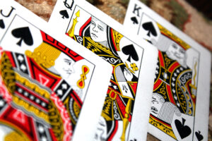 Closeup of cards.