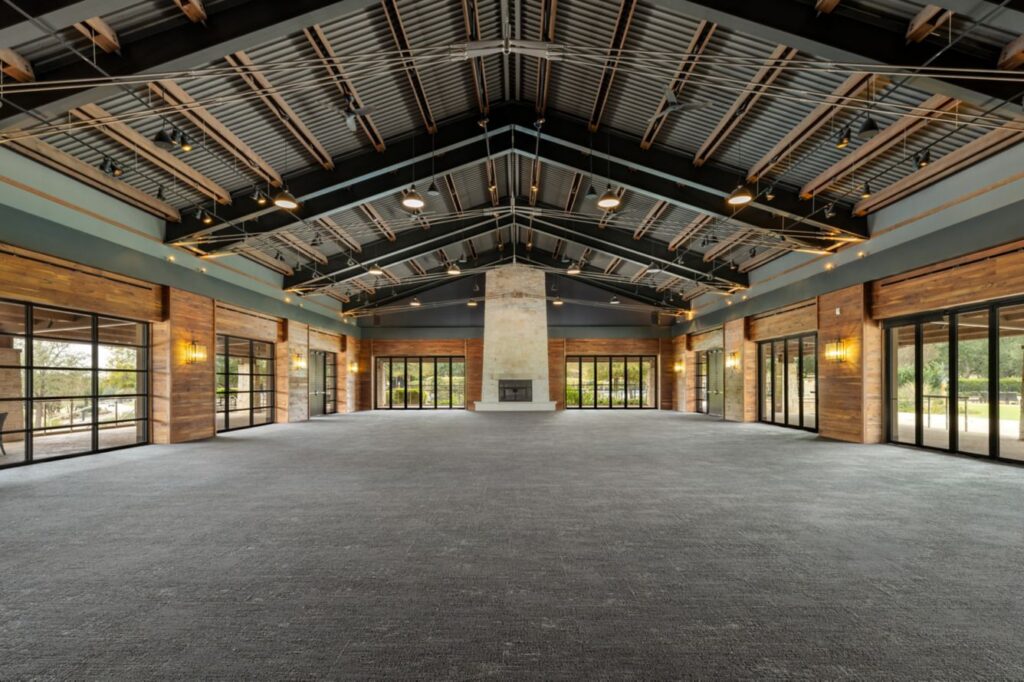 Inside of an event center.